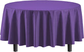 Round Purple Plastic Table Covers | 12 Pack